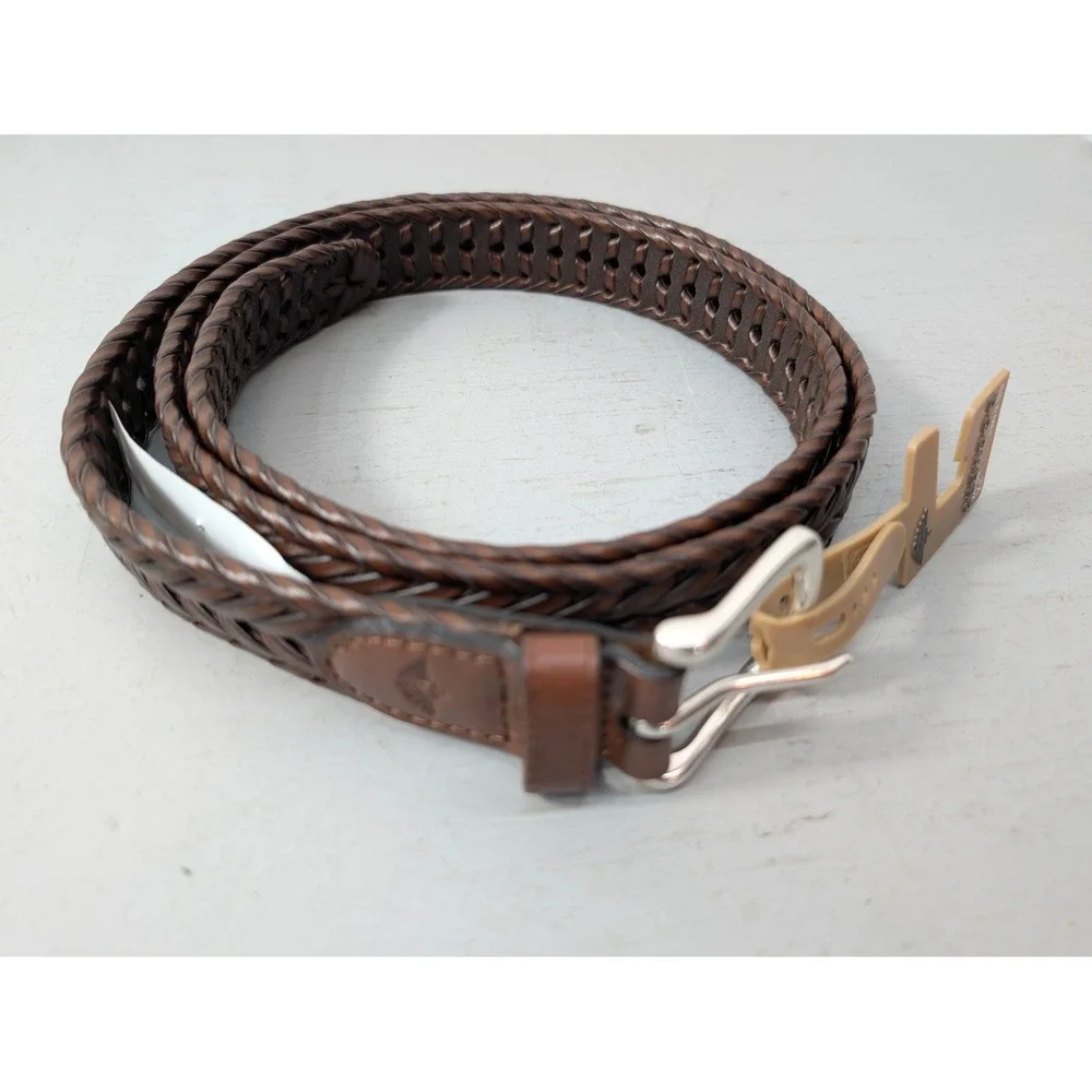 Dockers Braided Belt Tan Brown Woven Leather Tab Men's 3X 50-52 17DK0402‎ NEW